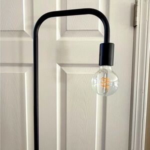 Modern 70 inch Black Floor Lamp with Edison Bulb
